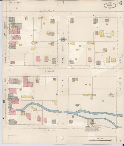 Sanborn Fire Insurance Map from Nephi, Juab County, Utah (1931), Sheet #0006 - Complete Map Set gallery image, historic Sanborn map, vintage wall art, Utah Utah