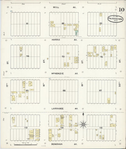 Sanborn Fire Insurance Map from Fairhaven [see also Bellingham and Sehome], Whatcom County, Washington (1891), Sheet #0010 - Complete Map Set gallery image, historic Sanborn map, vintage wall art, Washington Washington