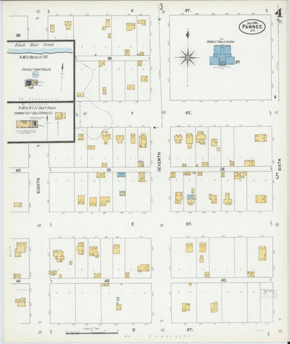 Sanborn Fire Insurance Map from Pawnee, Pawnee County, Oklahoma (1901), Sheet #0004 - Complete Map Set gallery image, historic Sanborn map, vintage wall art, Oklahoma Oklahoma