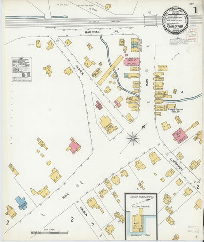 Sanborn Fire Insurance Map from Stratford, Fairfield County, Connecticut (1900), Sheet #0001 - Complete Map Set gallery image, historic Sanborn map, vintage wall art, Connecticut Connecticut