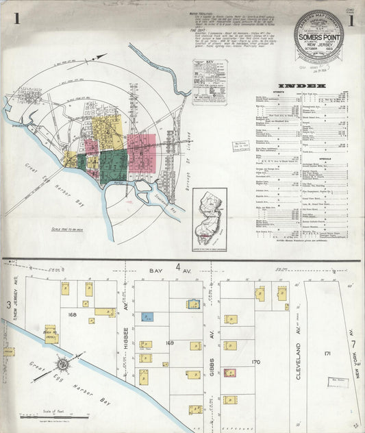 Sanborn Fire Insurance Map from Somers Point, Atlantic County, New Jersey. (1923) – Historic Sanborn Fire Insurance Map Print