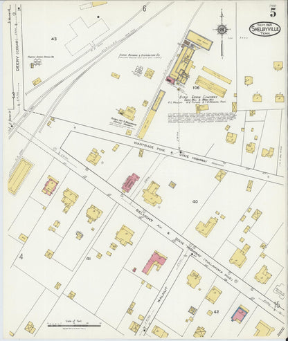 Sanborn Fire Insurance Map from Shelbyville, Bedford County, Tennessee (1921), Sheet #0005 - Complete Map Set gallery image, historic Sanborn map, vintage wall art, Tennessee Tennessee