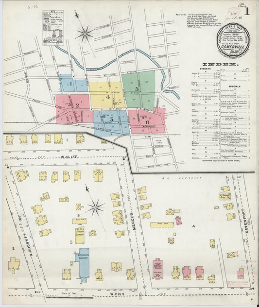 Sanborn Fire Insurance Map from Somerville, Somerset County, New Jersey. (1895) – Historic Sanborn Fire Insurance Map Print