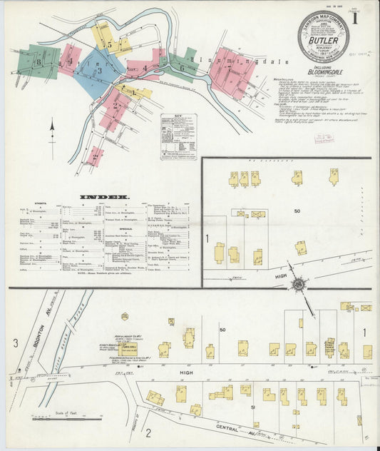 Sanborn Fire Insurance Map from Butler, Morris County, New Jersey (1911), Sheet #0001 - Complete Map Set gallery image, historic Sanborn map, vintage wall art, New Jersey New Jersey
