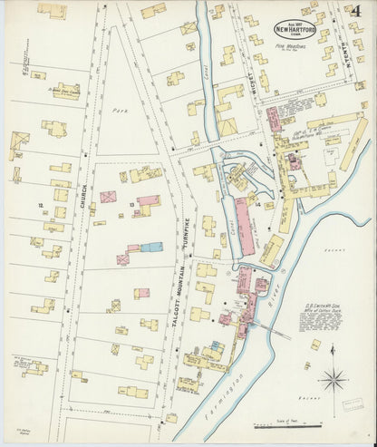 Sanborn Fire Insurance Map from New Hartford, Litchfield County, Connecticut (1897), Sheet #0004 - Complete Map Set gallery image, historic Sanborn map, vintage wall art, Connecticut Connecticut