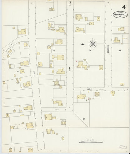 Sanborn Fire Insurance Map from Wrightsville, Johnson County, Georgia (1906), Sheet #0004 - Complete Map Set gallery image, historic Sanborn map, vintage wall art, Georgia Georgia