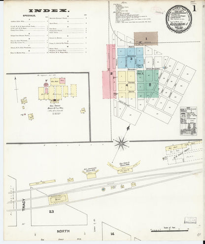 Sanborn Fire Insurance Map from Audubon, Audubon County, Iowa (1890), Sheet #0001 - Historic Sanborn Fire Insurance Map Print