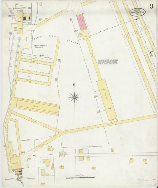 Sanborn Fire Insurance Map from Woodville, Tyler County, Texas (1904), Sheet #0003 - Historic Sanborn Fire Insurance Map Print, vintage old map wall art, antique decor, genealogy gift, Texas Texas map