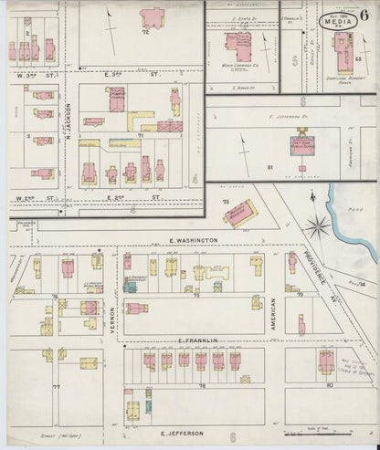 Sanborn Fire Insurance Map from Media, Delaware County, Pennsylvania (1894), Sheet #0006 - Complete Map Set gallery image, historic Sanborn map, vintage wall art, Pennsylvania Pennsylvania