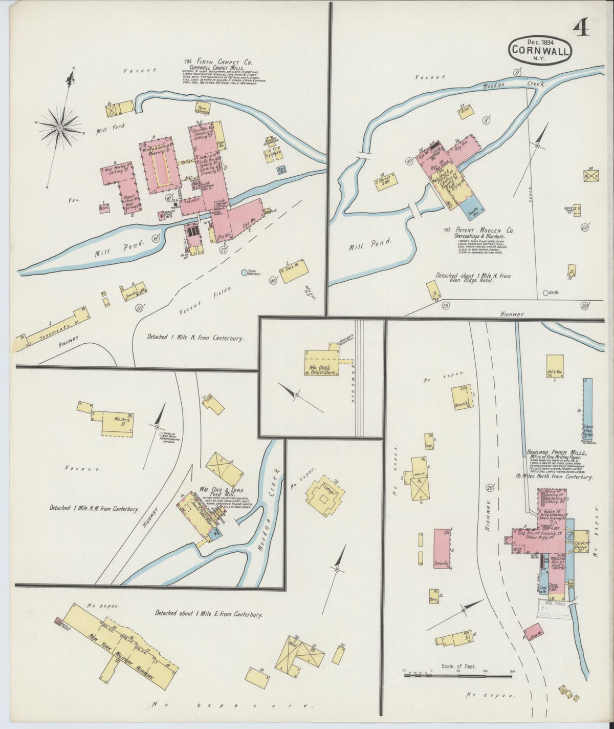 Sanborn Fire Insurance Map from Cornwall, Orange County, New York (1894), Sheet #0004 - Complete Map Set gallery image, historic Sanborn map, vintage wall art, New York New York