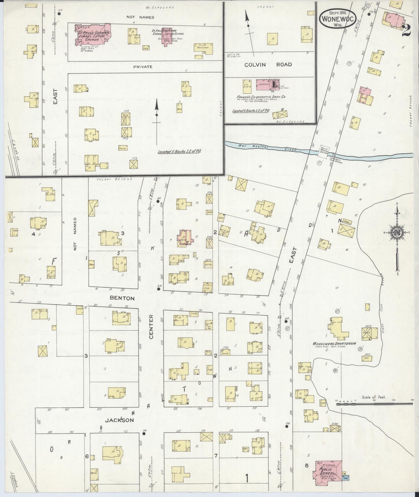 Sanborn Fire Insurance Map from Wonewoc, Juneau County, Wisconsin (1914), Sheet #0002 - Complete Map Set gallery image, historic Sanborn map, vintage wall art, Wisconsin Wisconsin