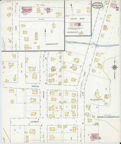 Sanborn Fire Insurance Map from Wonewoc, Juneau County, Wisconsin (1914), Sheet #0002 - Complete Map Set gallery image, historic Sanborn map, vintage wall art, Wisconsin Wisconsin