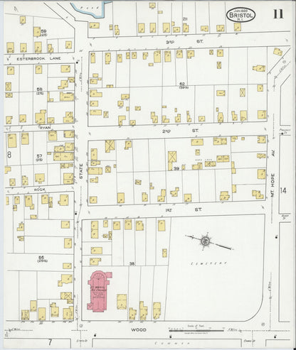 Sanborn Fire Insurance Map from Bristol, Bristol County, Rhode Island (1920), Sheet #0011 - Complete Map Set gallery image, historic Sanborn map, vintage wall art, Rhode Island Rhode Island