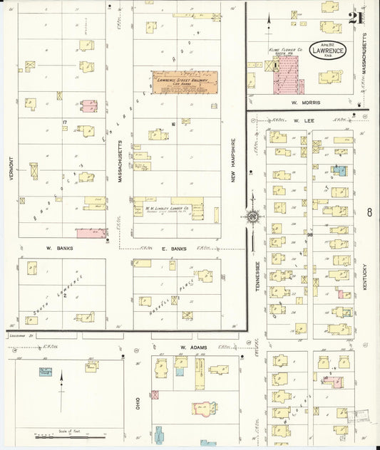 Sanborn Fire Insurance Map from Lawrence, Douglas County, Kansas (1912), Sheet #0021 - Historic Sanborn Fire Insurance Map Print, vintage old map wall art, antique decor, genealogy gift, Kansas Kansas map