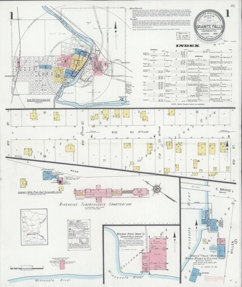 Sanborn Fire Insurance Map from Granite Falls, Yellow Medicine And Chippewa Counties, Minnesota. (1930) – Map View