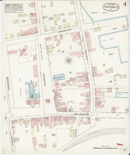 Sanborn Fire Insurance Map from New Castle, New Castle County, Delaware (1885), Sheet #0004 - Complete Map Set gallery image, historic Sanborn map, vintage wall art, Delaware Delaware