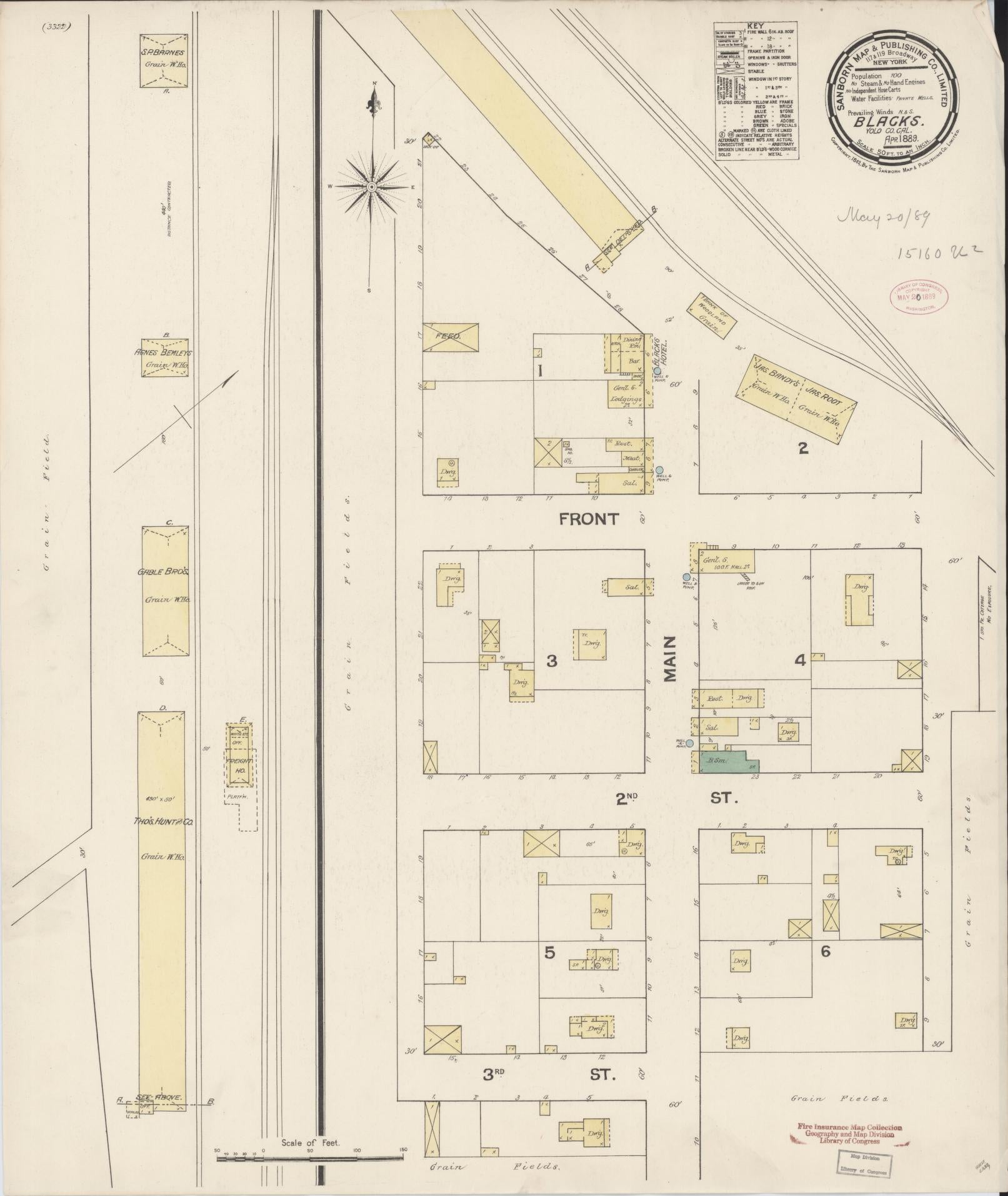 Sanborn Fire Insurance Map from Blacks, Yolo County, California (1889), Sheet #0001 - Historic Sanborn Fire Insurance Map Print, vintage old map wall art, antique decor, genealogy gift, California California map