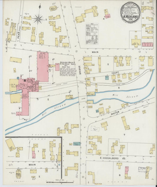 Sanborn Fire Insurance Map from North Vassalboro, Kennebec County, Maine. (1894) – Historic Sanborn Fire Insurance Map Print