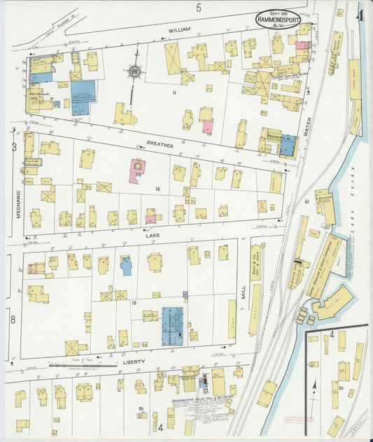 Sanborn Fire Insurance Map from Hammondsport, Steuben County, New York (1918), Sheet #0004 - Historic Sanborn Fire Insurance Map Print, vintage old map wall art, antique decor, genealogy gift, New York New York map