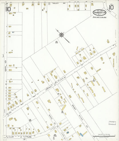 Sanborn Fire Insurance Map from Hammonton, Atlantic County, New Jersey (1923), Sheet #0010 - Complete Map Set gallery image, historic Sanborn map, vintage wall art, New Jersey New Jersey