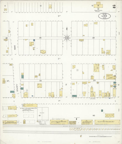 Sanborn Fire Insurance Map from Lind, Adams County, Washington (1902), Sheet #0002 - Complete Map Set gallery image, historic Sanborn map, vintage wall art, Washington Washington