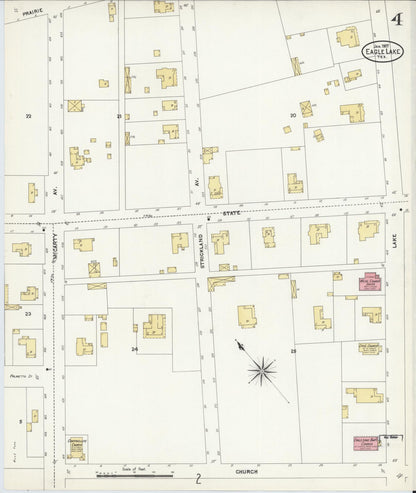 Sanborn Fire Insurance Map from Eagle Lake, Colorado County, Texas (1907), Sheet #0004 - Historic Sanborn Fire Insurance Map Print, vintage old map wall art, antique decor, genealogy gift, Texas Texas map