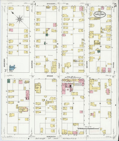 Sanborn Fire Insurance Map from Carlstadt, Bergen County, New Jersey (1909), Sheet #0005 - Complete Map Set gallery image, historic Sanborn map, vintage wall art, New Jersey New Jersey