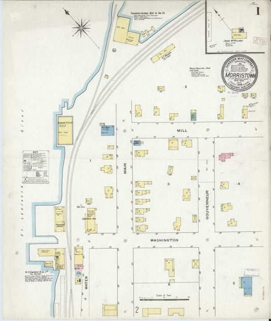 Sanborn Fire Insurance Map from Morristown, St. Lawrence County, New York. (1909) – Historic Sanborn Fire Insurance Map Print