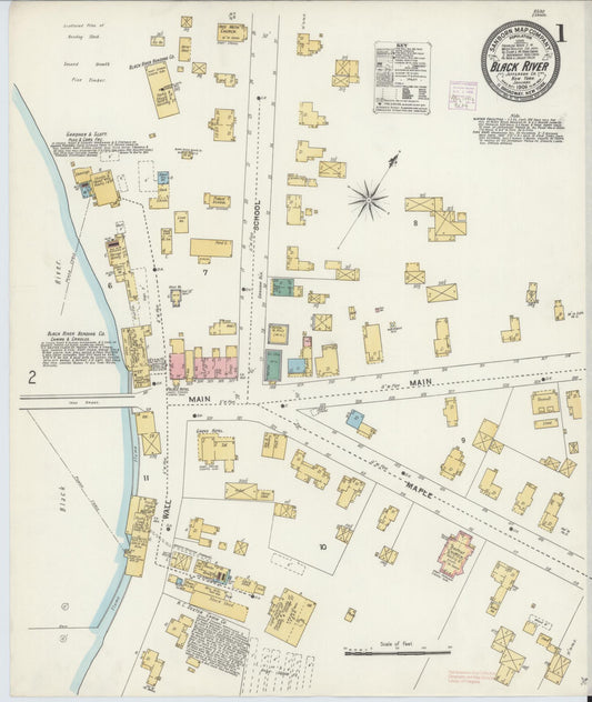 Sanborn Fire Insurance Map from Black River, Jefferson County, New York. (1906) – Historic Sanborn Fire Insurance Map Print