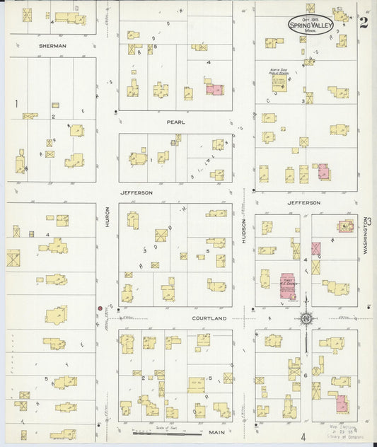 Sanborn Fire Insurance Map from Spring Valley, Fillmore County, Minnesota (1915), Sheet #0002 - Historic Sanborn Fire Insurance Map Print, vintage old map wall art, antique decor, genealogy gift, Minnesota Minnesota map