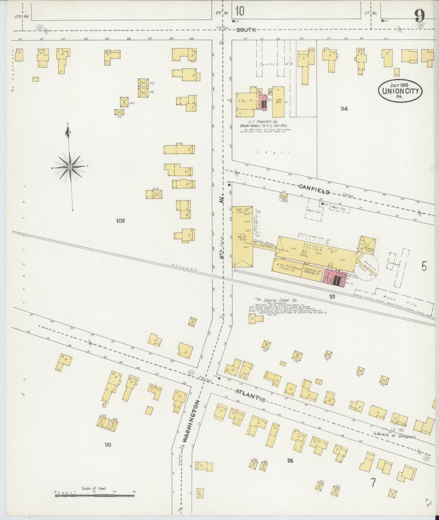 Sanborn Fire Insurance Map from Union City, Erie County, Pennsylvania (1905), Sheet #0009 - Complete Map Set gallery image, historic Sanborn map, vintage wall art, Pennsylvania Pennsylvania