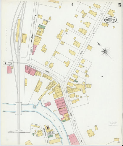 Sanborn Fire Insurance Map from Westerly, Washington County, Rhode Island (1902), Sheet #0005 - Complete Map Set gallery image, historic Sanborn map, vintage wall art, Rhode Island Rhode Island