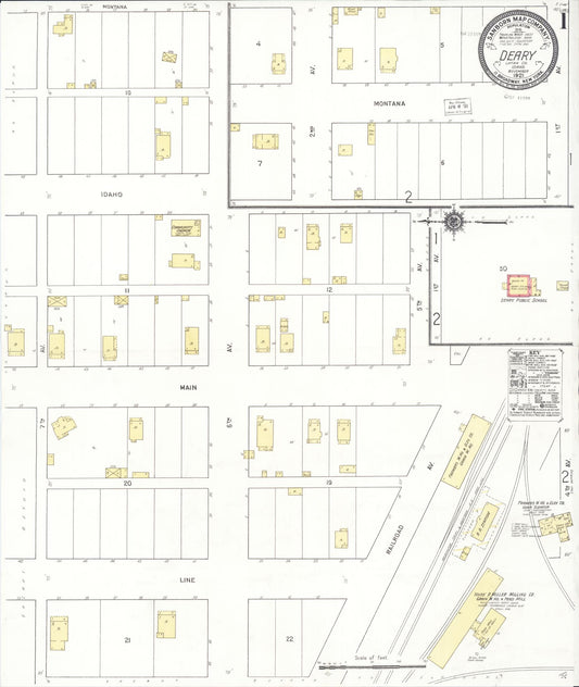 Sanborn Fire Insurance Map from Deary, Latab County, Idaho (1921), Sheet #0001 - Historic Sanborn Fire Insurance Map Print, vintage old map wall art, antique decor, genealogy gift, Idaho Idaho map