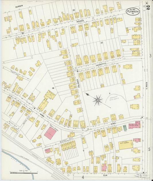 Sanborn Fire Insurance Map from Plymouth, Luzerne County, Pennsylvania (1902), Sheet #0002 - Historic Sanborn Fire Insurance Map Print, vintage old map wall art, antique decor, genealogy gift, Pennsylvania Pennsylvania map