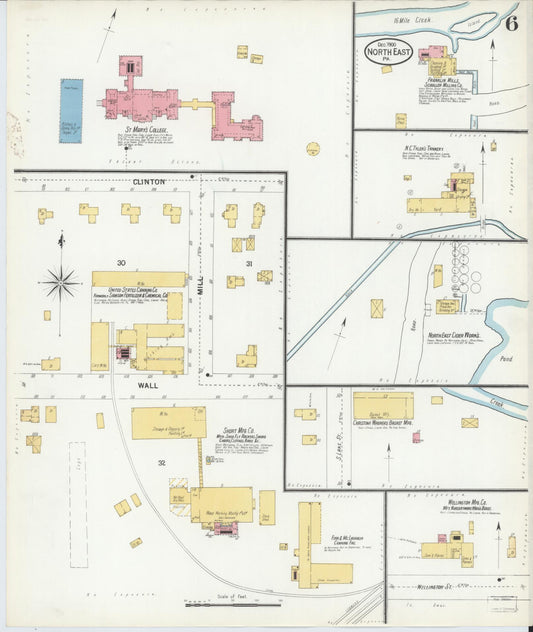 Sanborn Fire Insurance Map from North East, Erie County, Pennsylvania (1900), Sheet #0006 - Historic Sanborn Fire Insurance Map Print, vintage old map wall art, antique decor, genealogy gift, Pennsylvania Pennsylvania map