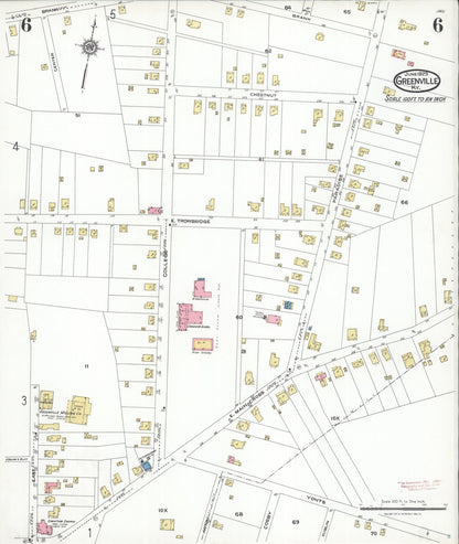 Sanborn Fire Insurance Map from Greenville, Muhlenberg County, Kentucky (1923), Sheet #0006 - Complete Map Set gallery image, historic Sanborn map, vintage wall art, Kentucky Kentucky