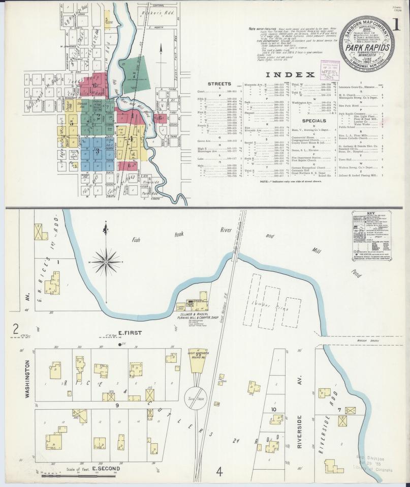 Sanborn Fire Insurance Map from Park Rapids, Hubbard County, Minnesota. (1907) – Map View