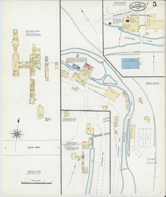 Sanborn Fire Insurance Map from Cazenovia, Madison County, New York (1906), Sheet #0005 - Historic Sanborn Fire Insurance Map Print, vintage old map wall art, antique decor, genealogy gift, New York New York map