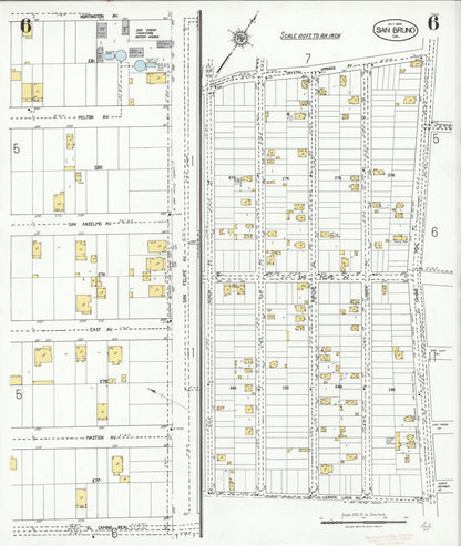 Sanborn Fire Insurance Map from San Bruno, San Mateo County, California (1925), Sheet #0006 - Complete Map Set gallery image, historic Sanborn map, vintage wall art, California California