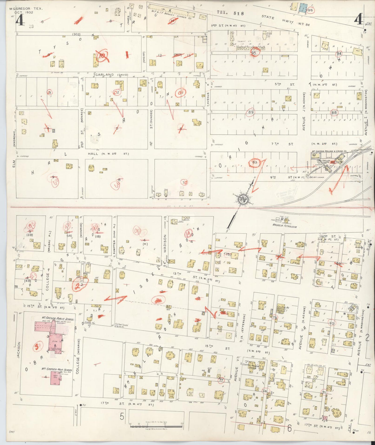 Sanborn Fire Insurance Map from McGregor, McLennan County, Texas (1942), Sheet #0004 - Complete Map Set gallery image, historic Sanborn map, vintage wall art, Texas Texas