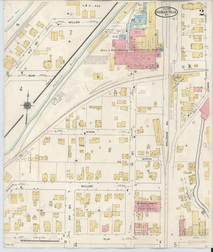 Sanborn Fire Insurance Map from Hoosick Falls, Rensselaer County, New York (1945), Sheet #0002 - Historic Sanborn Fire Insurance Map Print, vintage old map wall art, antique decor, genealogy gift, New York New York map