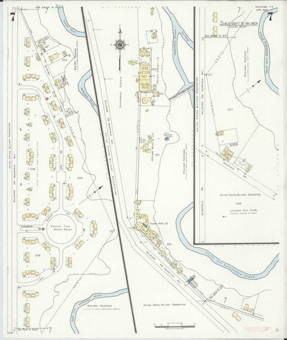 Sanborn Fire Insurance Map from Wahiawa, Honolulu County, Hawaii (1942), Sheet #0007 - Historic Sanborn Fire Insurance Map Print, vintage old map wall art, antique decor, genealogy gift, Hawaii Hawaii map