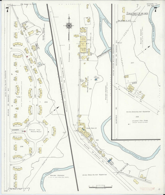 Sanborn Fire Insurance Map from Wahiawa, Honolulu County, Hawaii (1942), Sheet #0007 - Historic Sanborn Fire Insurance Map Print, vintage old map wall art, antique decor, genealogy gift, Hawaii Hawaii map