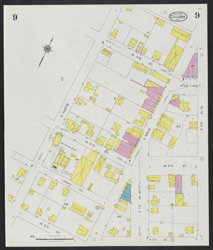 Sanborn Fire Insurance Map from Cullman, Cullman County, Alabama (1926), Sheet #0009 - Complete Map Set gallery image, historic Sanborn map, vintage wall art, Alabama Alabama