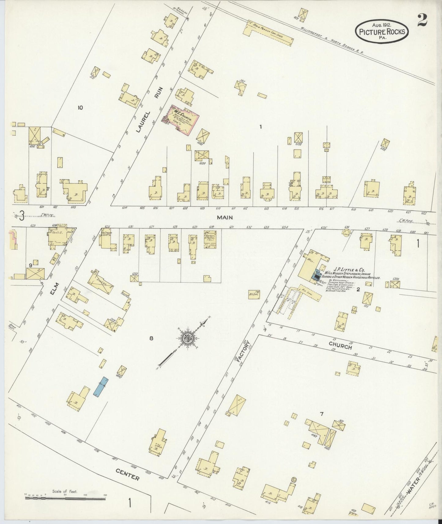 Sanborn Fire Insurance Map from Picture Rocks, Lycoming County, Pennsylvania (1912), Sheet #0002 - Complete Map Set gallery image, historic Sanborn map, vintage wall art, Pennsylvania Pennsylvania
