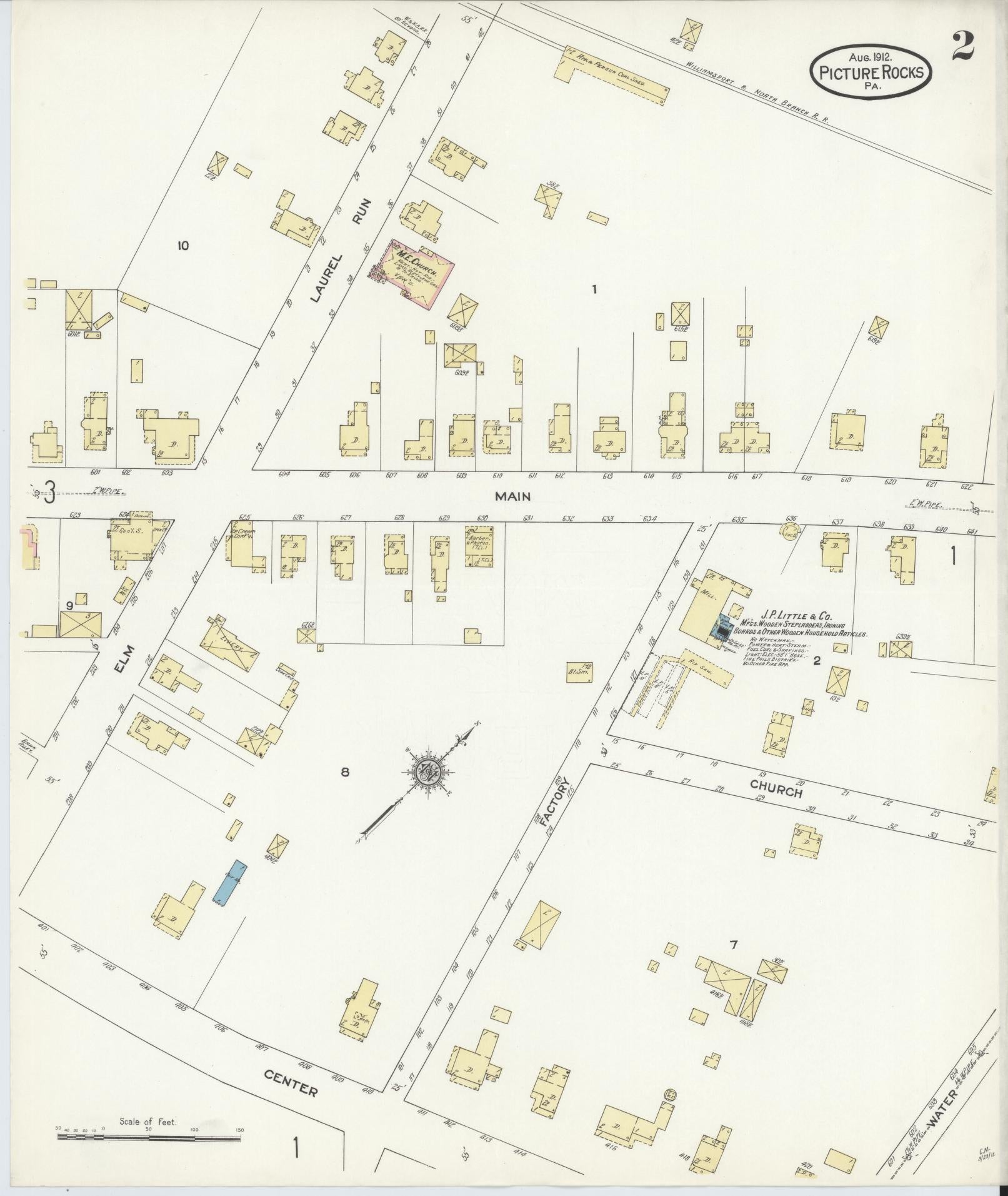 Sanborn Fire Insurance Map from Picture Rocks, Lycoming County, Pennsylvania (1912), Sheet #0002 - Complete Map Set gallery image, historic Sanborn map, vintage wall art, Pennsylvania Pennsylvania