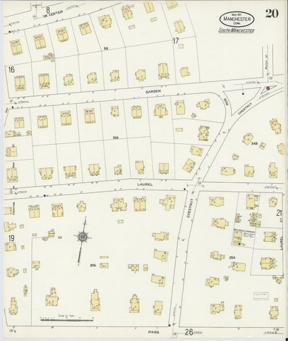 Sanborn Fire Insurance Map from Manchester, Hartford County, Connecticut (1911), Sheet #0020 - Complete Map Set gallery image, historic Sanborn map, vintage wall art, Connecticut Connecticut