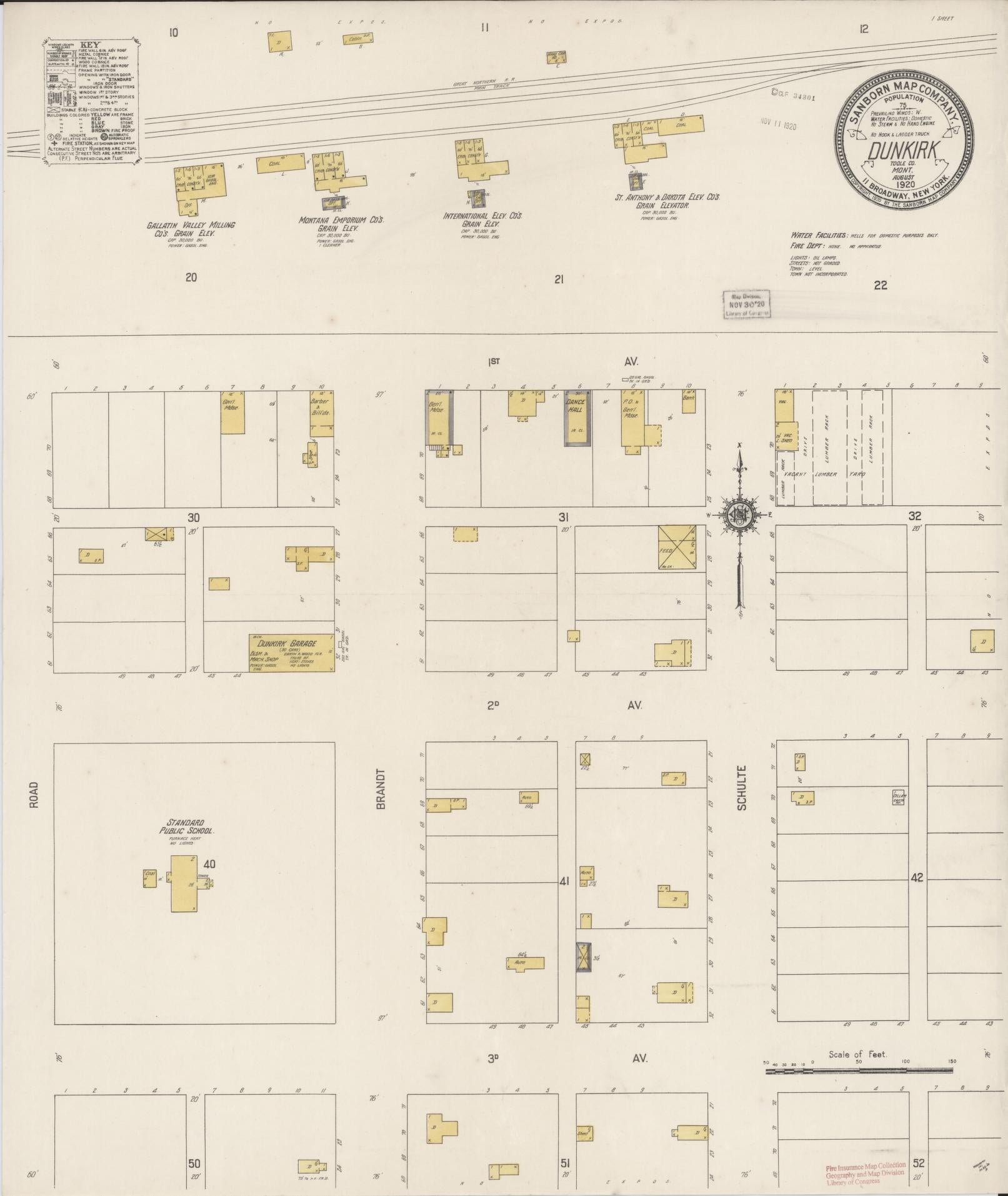 Sanborn Fire Insurance Map from Dunkirk, Toole County, Montana. (1920) – Historic Sanborn Fire Insurance Map Print