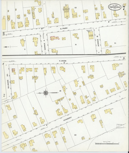 Sanborn Fire Insurance Map from Cambridge, Washington County, New York (1910), Sheet #0007 - Historic Sanborn Fire Insurance Map Print, vintage old map wall art, antique decor, genealogy gift, New York New York map
