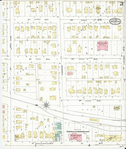 Sanborn Fire Insurance Map from Oelwein, Fayette County, Iowa (1906), Sheet #0003 - Historic Sanborn Fire Insurance Map Print